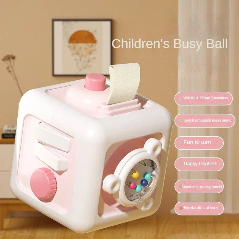 6 in 1 Montessori Educational Toys Sensory Busy Cube Baby Practice Skills Drawer Cube Fidget Educational Toys for Girl Boy - Uzyo