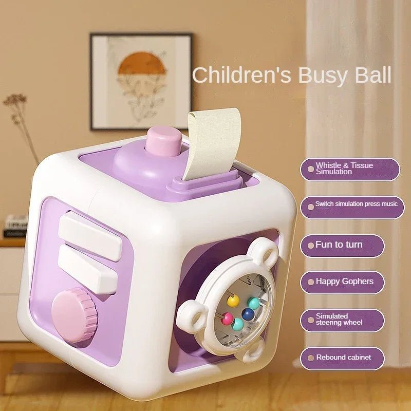 6 in 1 Montessori Educational Toys Sensory Busy Cube Baby Practice Skills Drawer Cube Fidget Educational Toys for Girl Boy - Uzyo