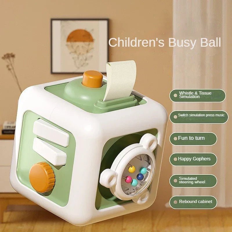 6 in 1 Montessori Educational Toys Sensory Busy Cube Baby Practice Skills Drawer Cube Fidget Educational Toys for Girl Boy - Uzyo