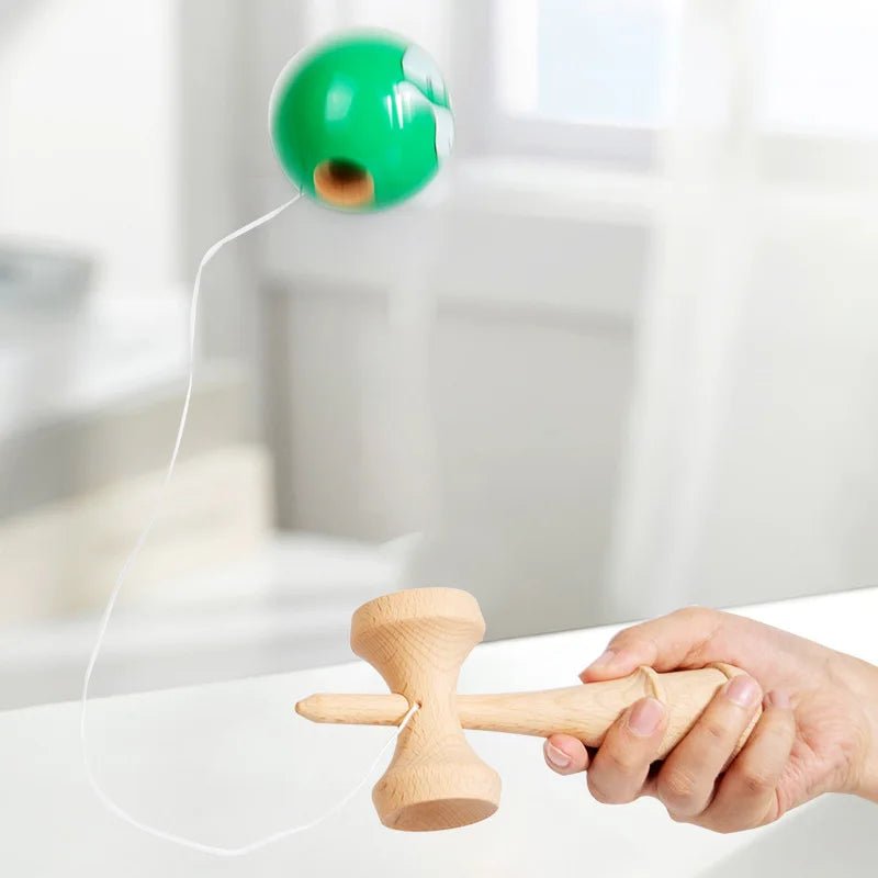 Crack Painted Kendama Toy Outdoor Fitness Balls Train Eye - Hand Coordination for Children Adults Outdoor Fun Juggling Sports Ball - Uzyo