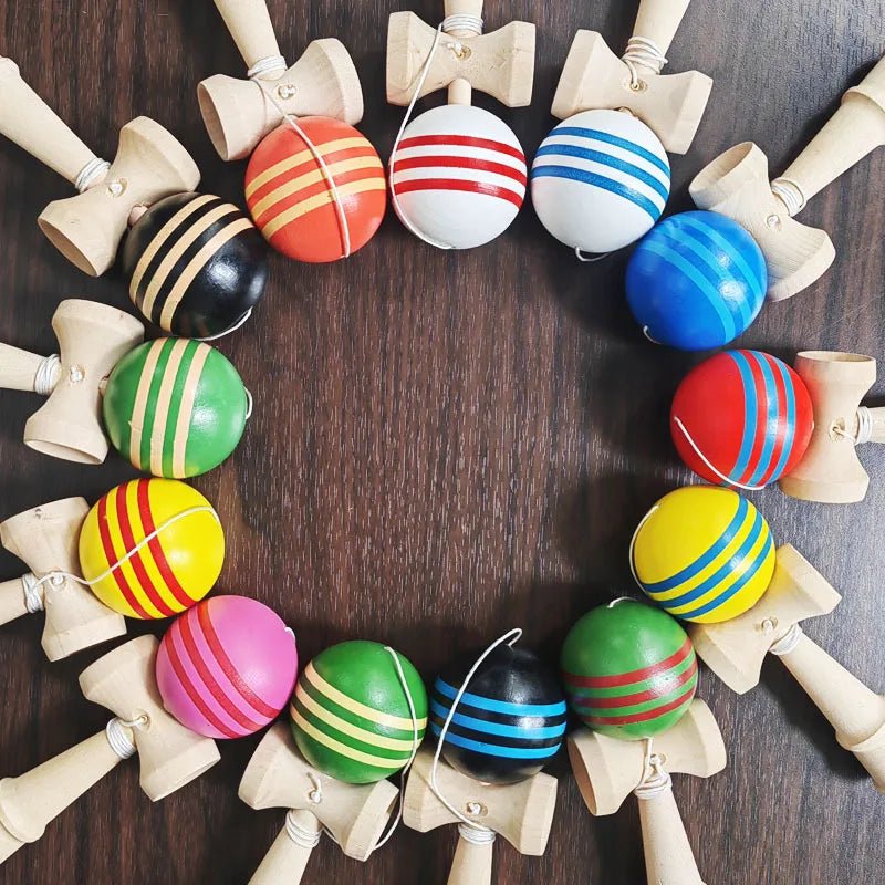 Crack Painted Kendama Toy Outdoor Fitness Balls Train Eye - Hand Coordination for Children Adults Outdoor Fun Juggling Sports Ball - Uzyo