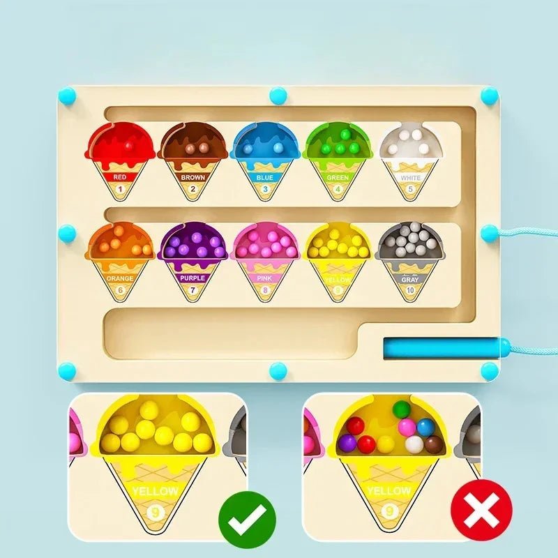 Magnetic Maze Toy with Magnetic Digital Beads for Puzzle Practice and Attention Training Games - Uzyo