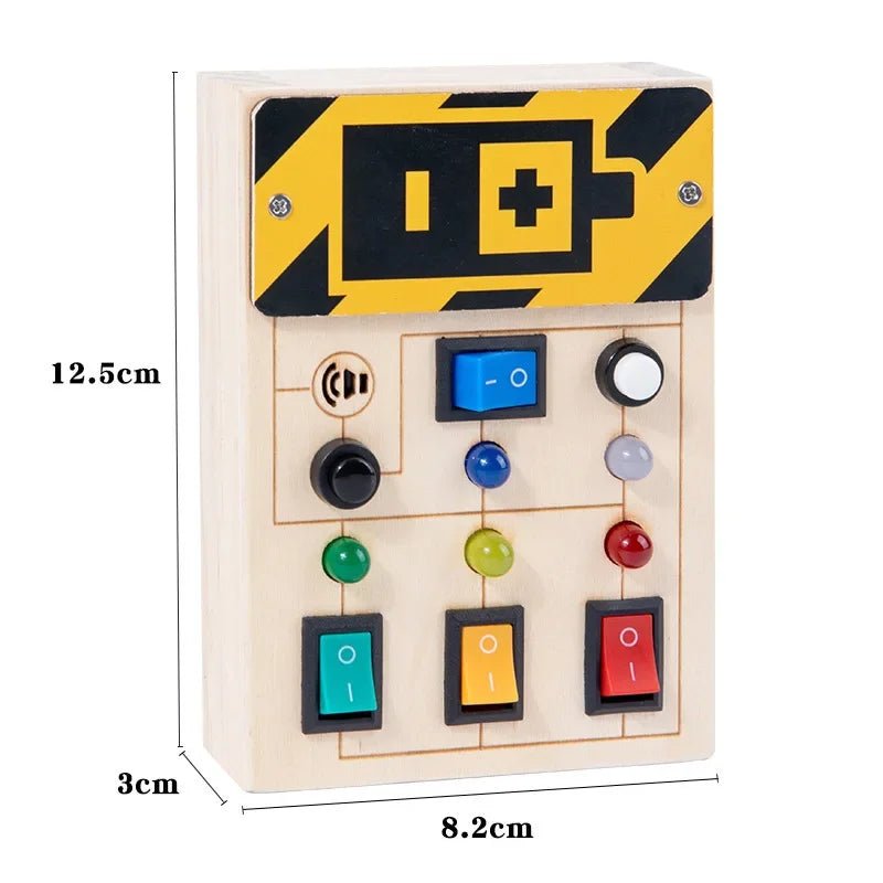 Montessori Busy Board Sensory Toys Wooden with LED Light Switch Control Board Travel Activities Children Games for 2 - 4 Years Old - Uzyo