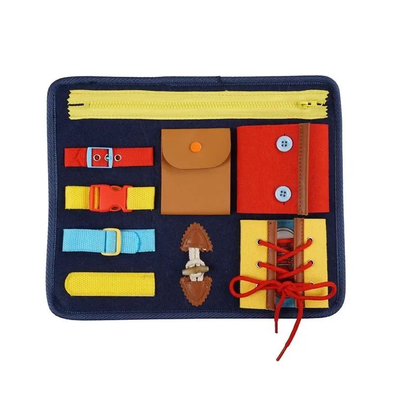 Montessori Toys Busy Board Buckle Training Essential Skills Sensory Educational Toys Toddlers Intelligence Preschool Development - Uzyo
