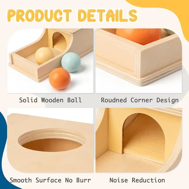 Montessori Wooden round Drawer Target Box Early Education Multi - Functional Coin Box Puzzle Toy - Uzyo