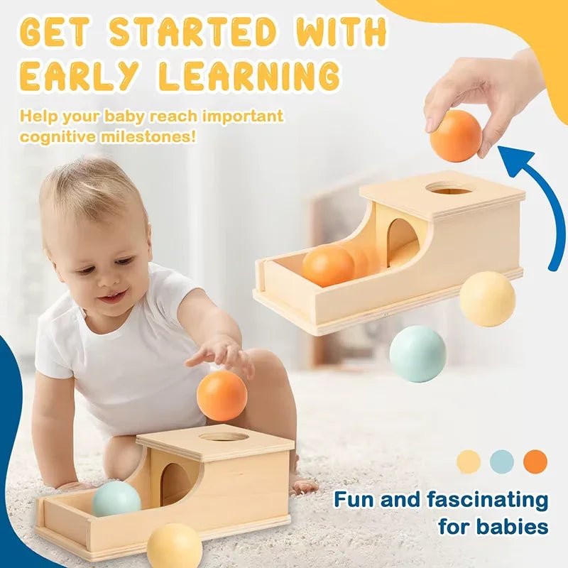 Montessori Wooden round Drawer Target Box Early Education Multi - Functional Coin Box Puzzle Toy - Uzyo